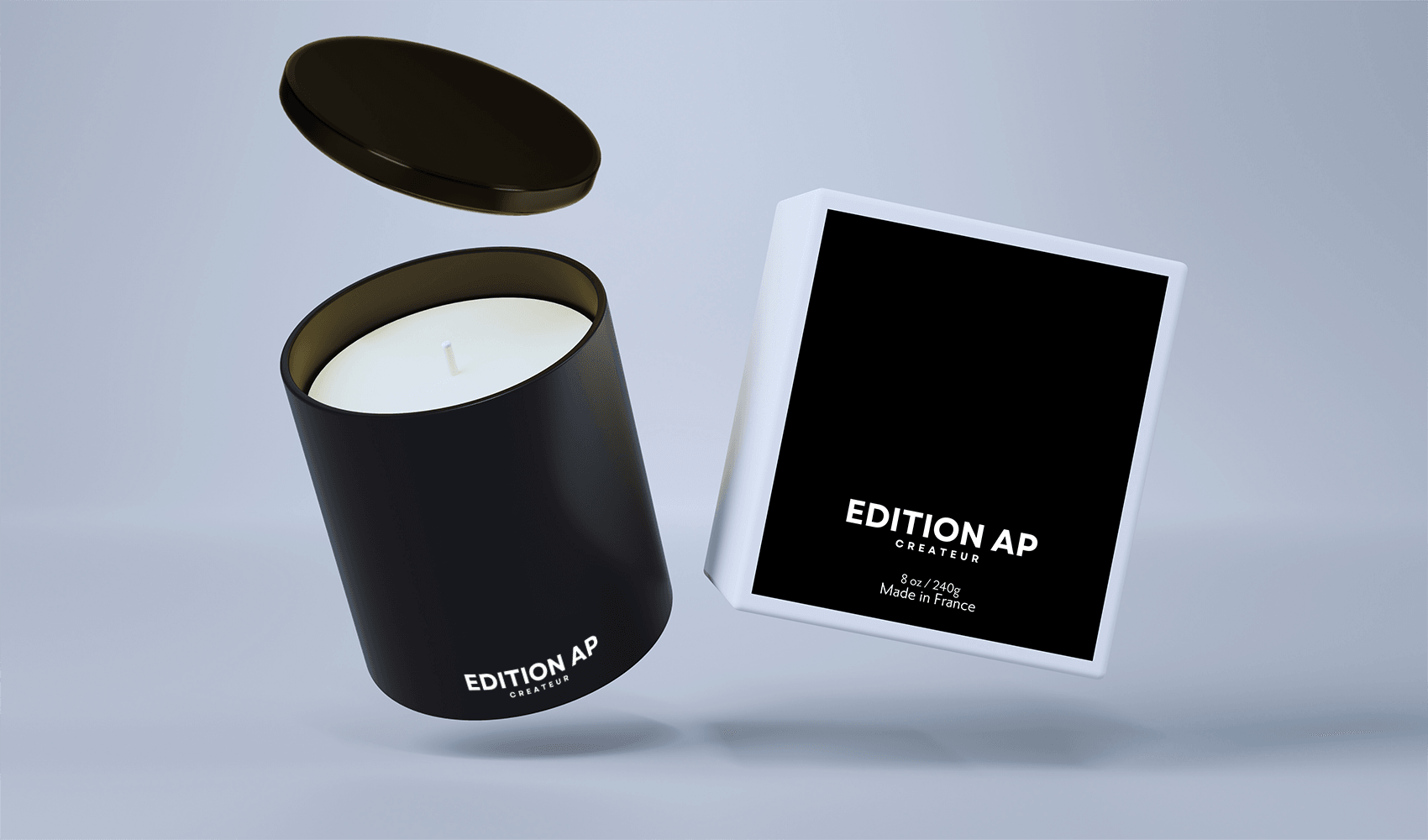 Bougie noir brillante EDITIONAP