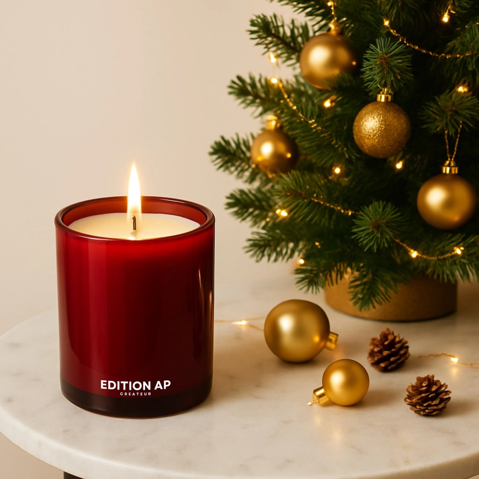 bougie-noel-signature-cire-végétale-odeur-sapin-editionap-boule-de-noel